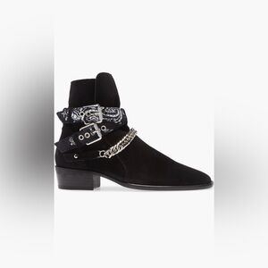 Amiri Bandana Buckle Suede Boots